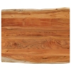 Tablero de mesa rectangular borde natural acacia 90x80x2,5 cm