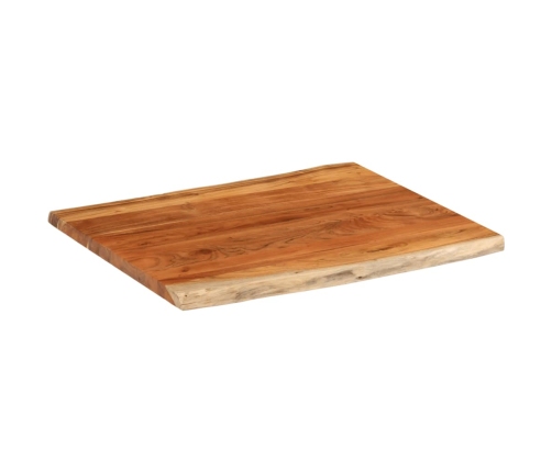 Tablero de mesa rectangular borde natural acacia 90x80x2,5 cm