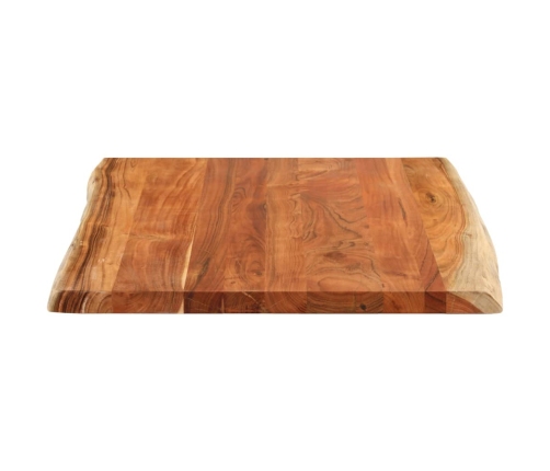 Tablero de mesa rectangular borde natural acacia 90x80x2,5 cm