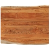 Tablero de mesa rectangular borde natural acacia 110x80x2,5 cm