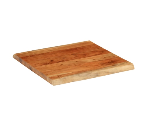 Tablero mesa cuadrado borde natural madera acacia 40x40x3,8 cm