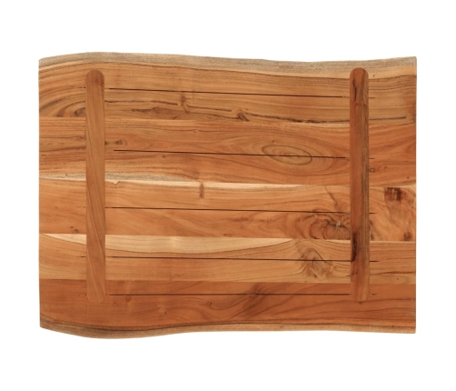 Tablero de mesa rectangular borde natural acacia 70x60x3,8 cm