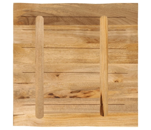 Tablero de mesa borde natural madera mango rugosa 40x40x2,5 cm