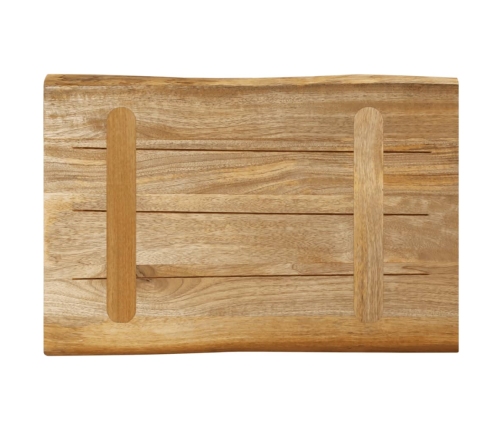 Tablero de mesa borde natural madera maciza mango 50x40x2,5 cm