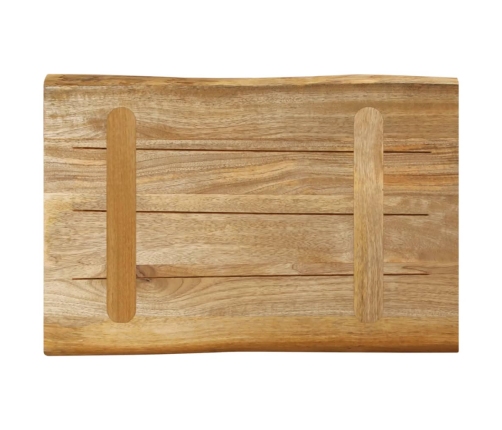 Tablero de mesa borde natural madera maciza mango 60x40x2,5 cm