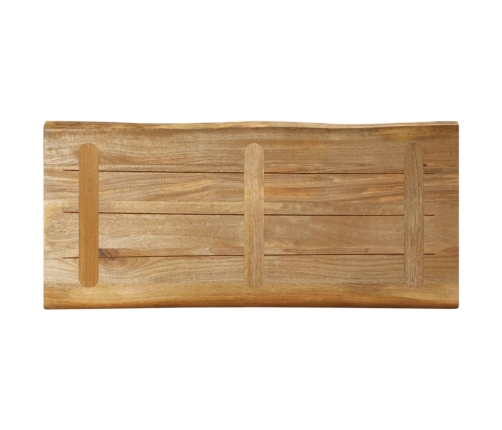 Tablero de mesa borde natural madera maciza mango 100x40x2,5 cm