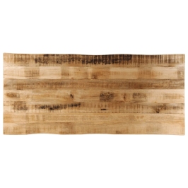 Tablero de mesa borde natural madera maciza mango 140x60x2,5 cm