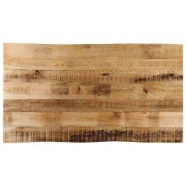 Tablero de mesa borde natural madera maciza mango 100x60x3,8 cm