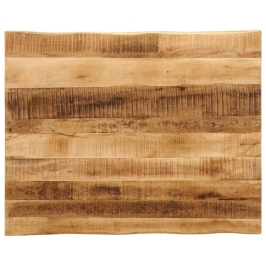 Tablero de mesa borde natural madera mango rugosa 100x80x3,8 cm