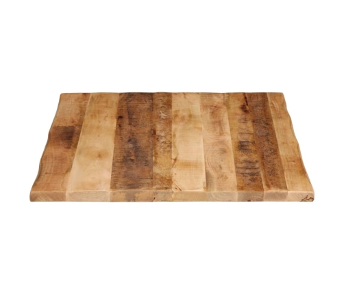 Tablero de mesa borde natural madera mango rugosa 100x80x3,8 cm