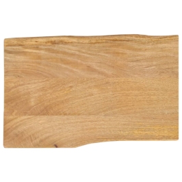 Tablero de mesa borde natural madera maciza mango 70x40x2,5 cm