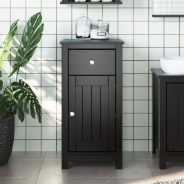 Mueble de baño BERG madera maciza de pino negro 40x34x80 cm