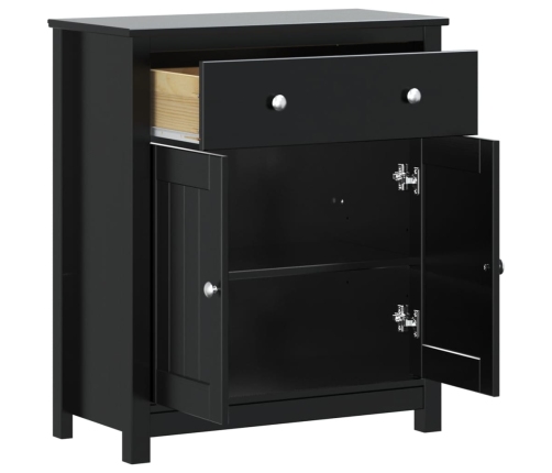 Mueble de baño BERG madera maciza de pino negro 69,5x34x80 cm