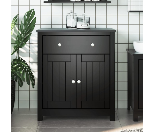 Mueble de baño BERG madera maciza de pino negro 69,5x34x80 cm