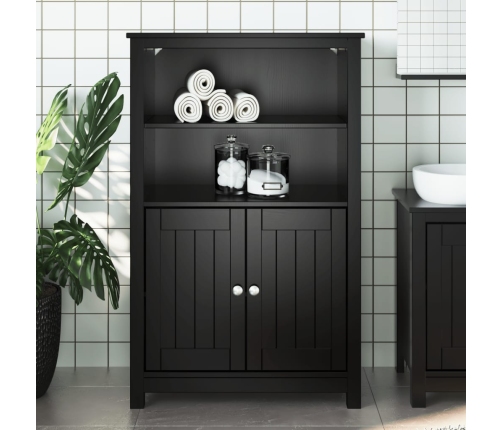 Mueble de baño BERG madera maciza de pino negro 69,5x34x110 cm