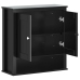 Mueble de pared baño BERG madera maciza negro 69,5x27x71,5 cm