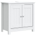 Mueble de lavabo baño BERG madera maciza pino blanco 60x34x59cm