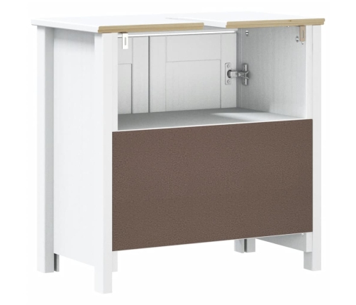 Mueble de lavabo baño BERG madera maciza pino blanco 60x34x59cm