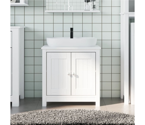 Mueble de lavabo baño BERG madera maciza pino blanco 60x34x59cm