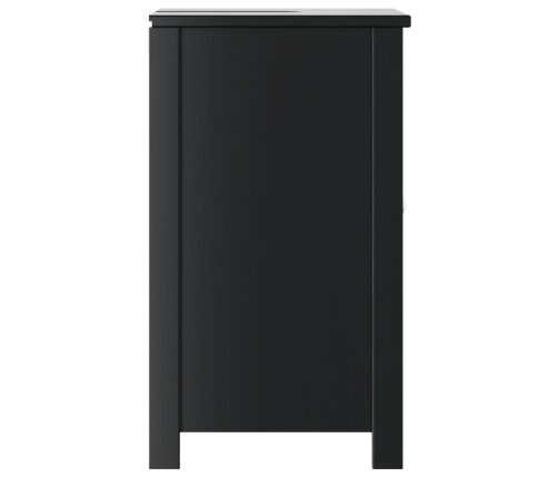 Mueble de lavabo baño BERG madera maciza pino negro 60x34x59cm