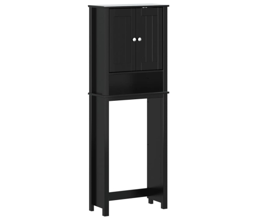 Mueble para inodoro BERG madera maciza negro 60x27x164,5 cm