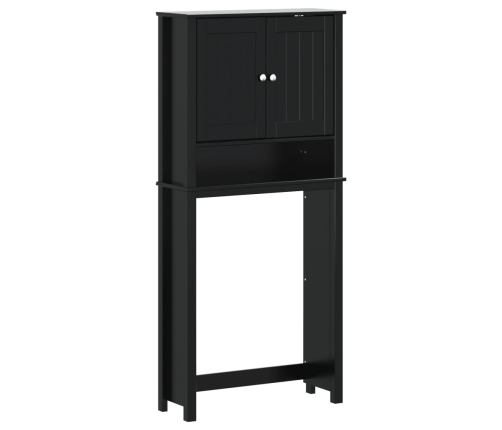 Mueble para lavadora BERG madera maciza negro 76x27x164,5 cm