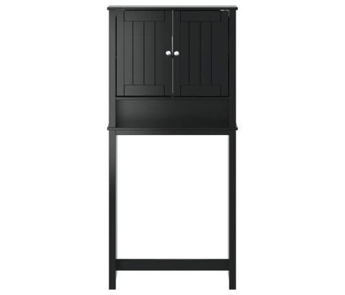 Mueble para lavadora BERG madera maciza negro 76x27x164,5 cm