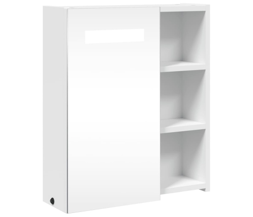 Mueble de baño con espejo y luz LED blanco 45x13x52 cm