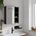 Mueble de baño con espejo y luz LED negro 45x13x52 cm