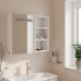 Mueble de baño con espejo y luz LED blanco 60x13x52 cm