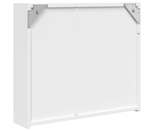 Mueble de baño con espejo y luz LED blanco 60x13x52 cm