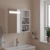 Mueble de baño con espejo y luz LED blanco 60x13x52 cm