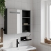 Mueble de baño con espejo y luz LED negro 60x13x52 cm