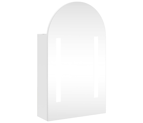 Mueble de baño con espejo arqueado y luz LED blanco 42x13x70 cm