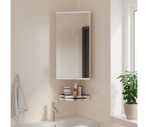 Mueble de baño de esquina con espejo blanco 30x24x60 cm