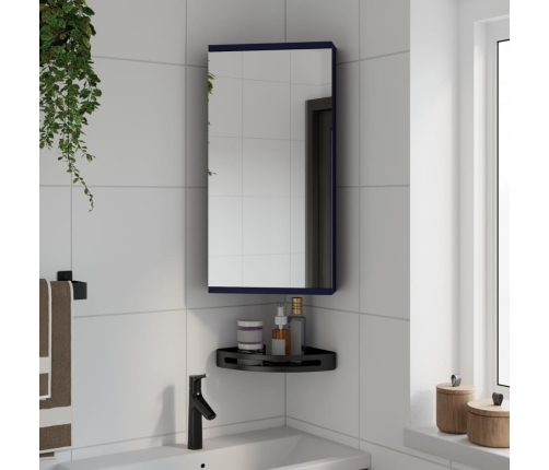 Mueble de baño de esquina con espejo gris 30x24x60 cm