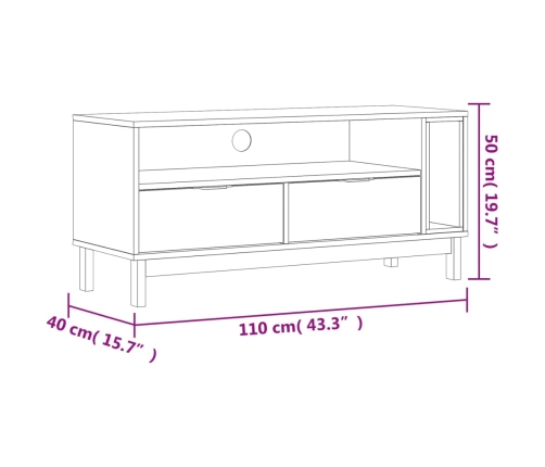 Mueble para TV FLAM madera maciza de pino 110x40x50 cm