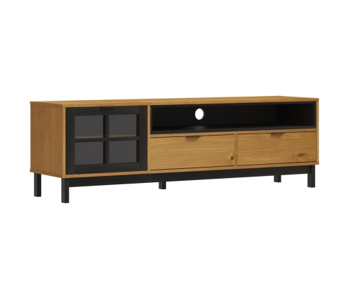 Mueble de TV con puerta de vidrio FLAM madera pino 158x40x50 cm