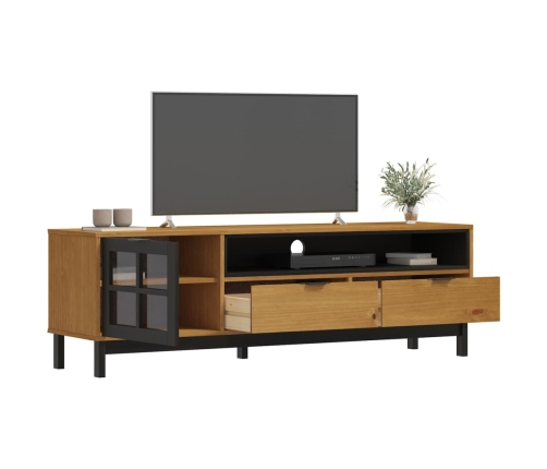 Mueble de TV con puerta de vidrio FLAM madera pino 158x40x50 cm