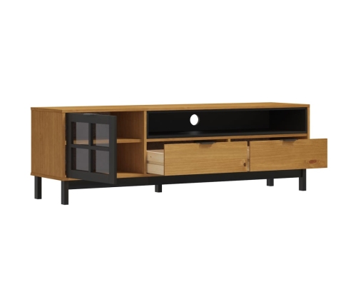 Mueble de TV con puerta de vidrio FLAM madera pino 158x40x50 cm