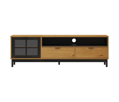 Mueble de TV con puerta de vidrio FLAM madera pino 158x40x50 cm