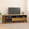 Mueble de TV con puerta de vidrio FLAM madera pino 158x40x50 cm