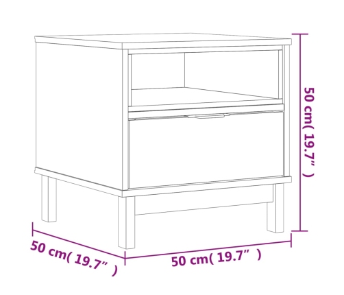 Mesa auxiliar FLAM madera maciza de pino 50x50x50 cm