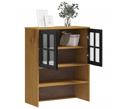 Mueble superior de aparador con puertas vidrio FLAM madera pino