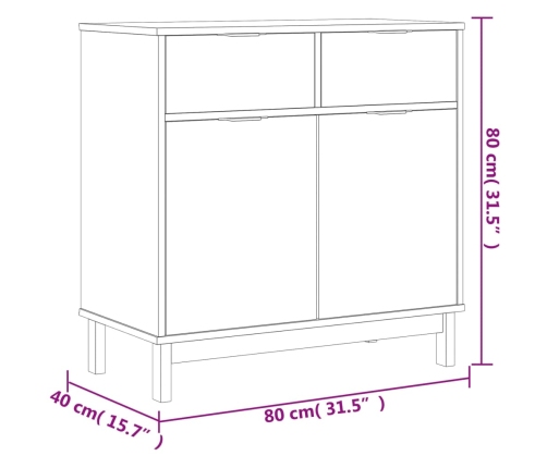 Aparador FLAM madera maciza de pino 80x40x80 cm