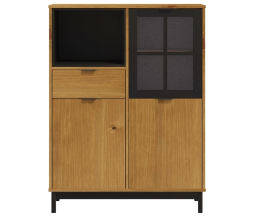 Aparador alto con puerta vidrio FLAM madera pino 92x40x122,5 cm