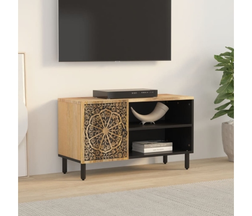 Mueble de TV madera maciza de mango 80x31x46 cm