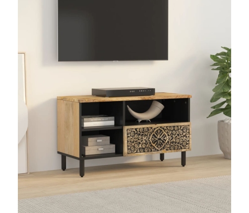 Mueble de TV madera maciza de mango 80x33x46 cm