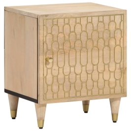 Mesita de noche de madera maciza de mango 40x33x46 cm