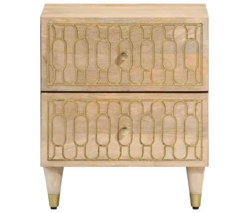 Mesita de noche de madera maciza de mango 40x33x46 cm